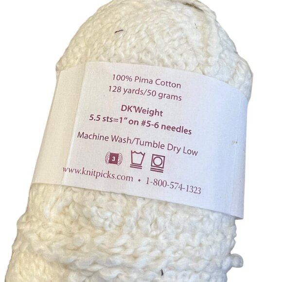 Knit Picks Yarn Assortment: CotLin Swan Shine Sport Caution Crayon White 6 Pcs - Picture 7 of 16